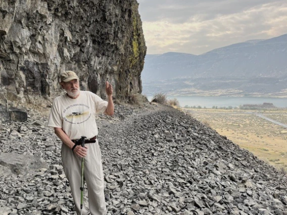 HAS Professor Vic Baker in the Channeled Scablands of Washington State